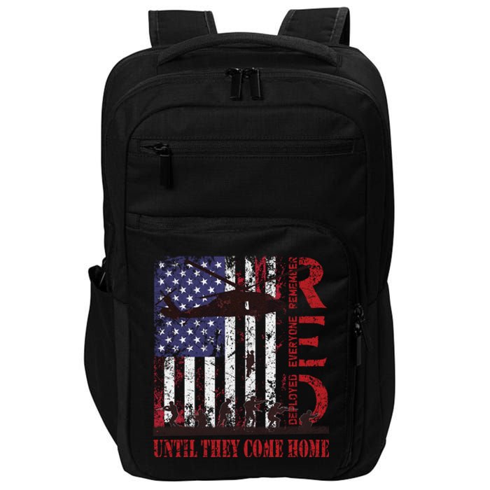 RED Friday Remember Everyone Deployed US Flag Military Army Impact Tech Backpack