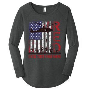 RED Friday Remember Everyone Deployed US Flag Military Army Women's Perfect Tri Tunic Long Sleeve Shirt