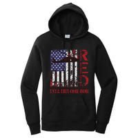 RED Friday Remember Everyone Deployed US Flag Military Army Women's Pullover Hoodie