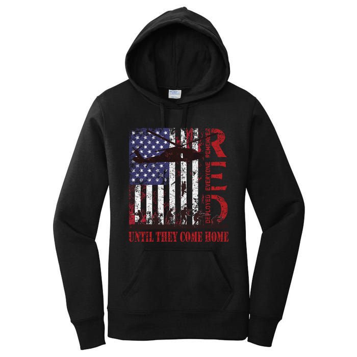 RED Friday Remember Everyone Deployed US Flag Military Army Women's Pullover Hoodie