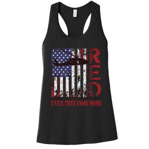 RED Friday Remember Everyone Deployed US Flag Military Army Women's Racerback Tank