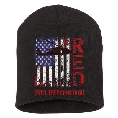 RED Friday Remember Everyone Deployed US Flag Military Army Short Acrylic Beanie