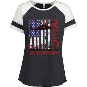 RED Friday Remember Everyone Deployed US Flag Military Army Enza Ladies Jersey Colorblock Tee