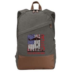 RED Friday Remember Everyone Deployed US Flag Military Army Cotton Canvas Backpack