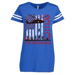 RED Friday Remember Everyone Deployed US Flag Military Army Enza Ladies Jersey Football T-Shirt