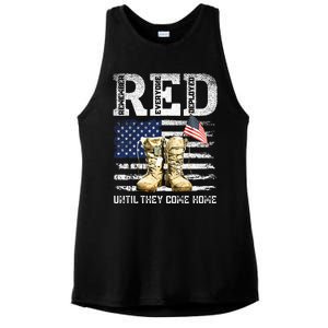 Red Friday Remember Everyone Deployed Every Friday Veterans Ladies PosiCharge Tri-Blend Wicking Tank