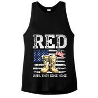 Red Friday Remember Everyone Deployed Every Friday Veterans Ladies PosiCharge Tri-Blend Wicking Tank