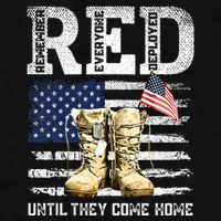 Red Friday Remember Everyone Deployed Every Friday Veterans Ladies PosiCharge Tri-Blend Wicking Tank