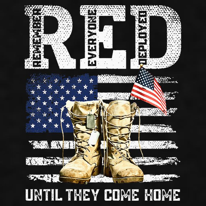 Red Friday Remember Everyone Deployed Every Friday Veterans Ladies PosiCharge Tri-Blend Wicking Tank