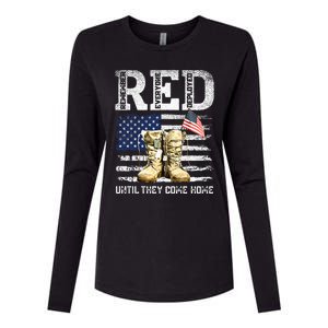 Red Friday Remember Everyone Deployed Every Friday Veterans Womens Cotton Relaxed Long Sleeve T-Shirt