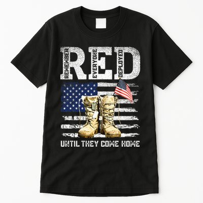 Red Friday Remember Everyone Deployed Every Friday Veterans Tall T-Shirt