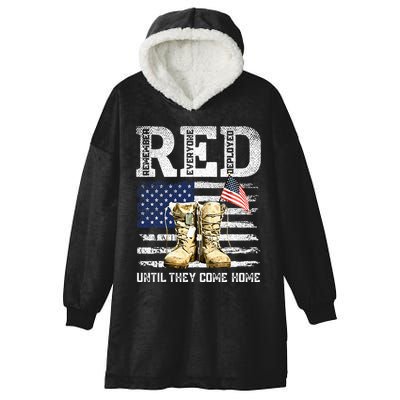 Red Friday Remember Everyone Deployed Every Friday Veterans Hooded Wearable Blanket