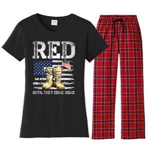 Red Friday Remember Everyone Deployed Every Friday Veterans Women's Flannel Pajama Set