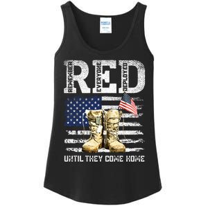 Red Friday Remember Everyone Deployed Every Friday Veterans Ladies Essential Tank