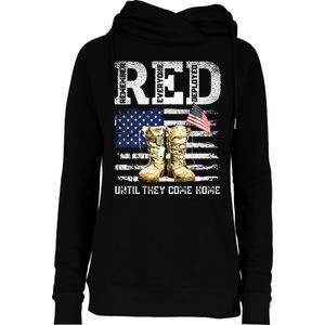 Red Friday Remember Everyone Deployed Every Friday Veterans Womens Funnel Neck Pullover Hood