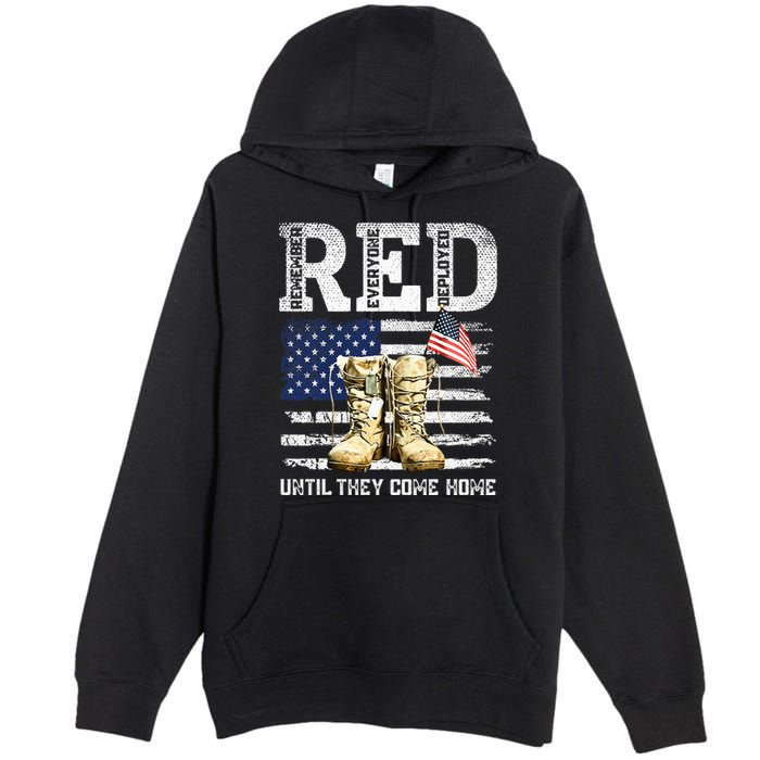 Red Friday Remember Everyone Deployed Every Friday Veterans Premium Pullover Hoodie