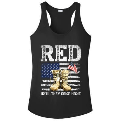 Red Friday Remember Everyone Deployed Every Friday Veterans Ladies PosiCharge Competitor Racerback Tank