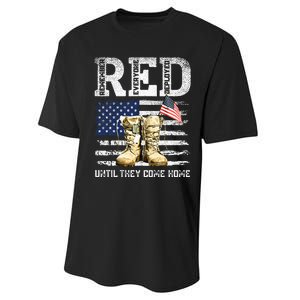 Red Friday Remember Everyone Deployed Every Friday Veterans Performance Sprint T-Shirt