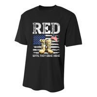 Red Friday Remember Everyone Deployed Every Friday Veterans Youth Performance Sprint T-Shirt