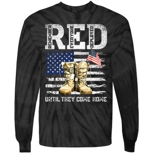 Red Friday Remember Everyone Deployed Every Friday Veterans Tie-Dye Long Sleeve Shirt