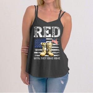 Red Friday Remember Everyone Deployed Every Friday Veterans Women's Strappy Tank