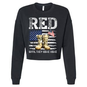 Red Friday Remember Everyone Deployed Every Friday Veterans Cropped Pullover Crew