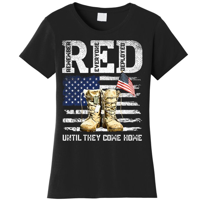 Red Friday Remember Everyone Deployed Every Friday Veterans Women's T-Shirt