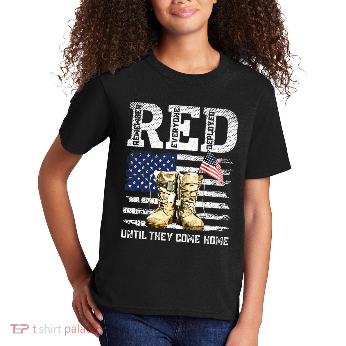 Red Friday Remember Everyone Deployed Every Friday Veterans Kids T-Shirt