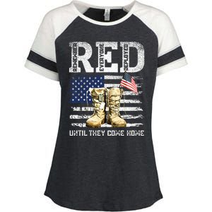 Red Friday Remember Everyone Deployed Every Friday Veterans Enza Ladies Jersey Colorblock Tee