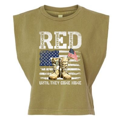 Red Friday Remember Everyone Deployed Every Friday Veterans Garment-Dyed Women's Muscle Tee