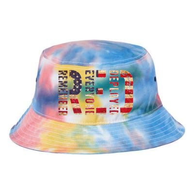 Red Fridays Remember Everyone Deployed American Flag Tie Dye Newport Bucket Hat