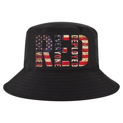 Red Fridays Remember Everyone Deployed American Flag Cool Comfort Performance Bucket Hat