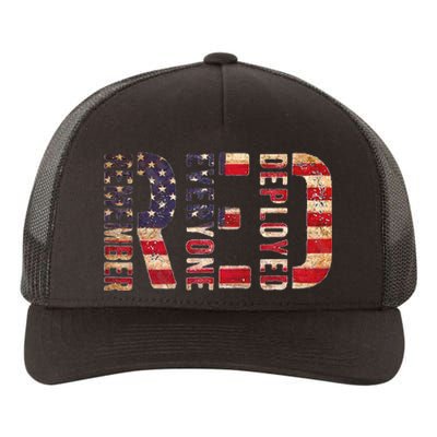 Red Fridays Remember Everyone Deployed American Flag Yupoong Adult 5-Panel Trucker Hat