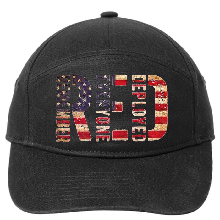 Red Fridays Remember Everyone Deployed American Flag 7-Panel Snapback Hat