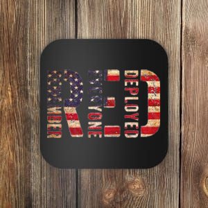 Red Fridays Remember Everyone Deployed American Flag Coaster