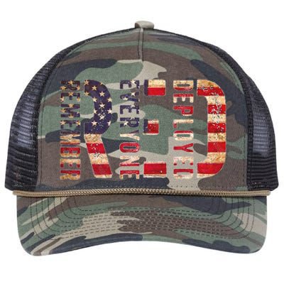 Red Fridays Remember Everyone Deployed American Flag Retro Rope Trucker Hat Cap