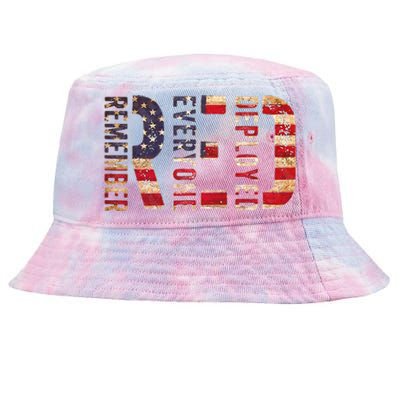 Red Fridays Remember Everyone Deployed American Flag Tie-Dyed Bucket Hat