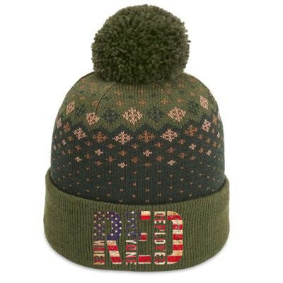 Red Fridays Remember Everyone Deployed American Flag The Baniff Cuffed Pom Beanie