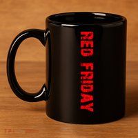 RED Friday 11oz C Handle Ceramic Mug