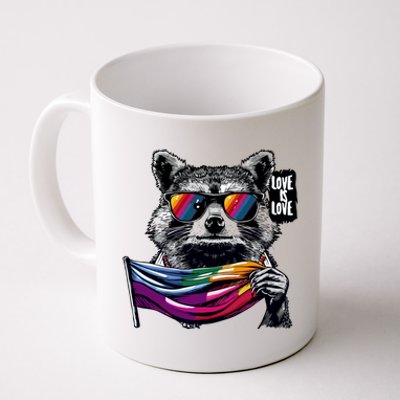 Retro Funny Raccoon Love Sunglasses Graphic Summer Gift Meaningful Gift Coffee Mug