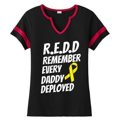 Red Friday Remember Everyone Deployed Military Gift Ladies Halftime Notch Neck Tee