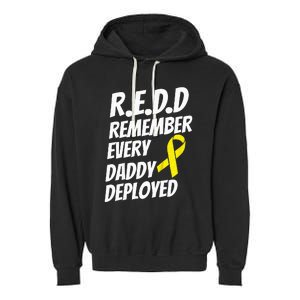 Red Friday Remember Everyone Deployed Military Gift Garment-Dyed Fleece Hoodie