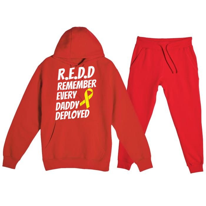 Red Friday Remember Everyone Deployed Military Gift Premium Hooded Sweatsuit Set