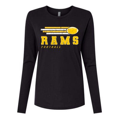 Rams Football Retro Vintage Stripes Gift Womens Cotton Relaxed Long Sleeve T-Shirt