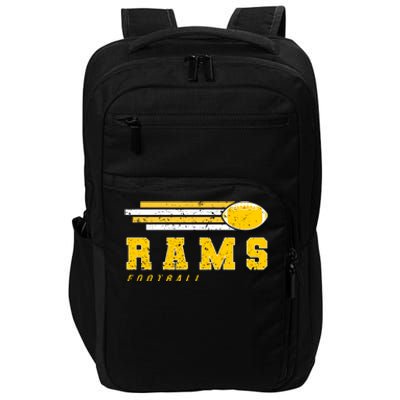 Rams Football Retro Vintage Stripes Gift Impact Tech Backpack