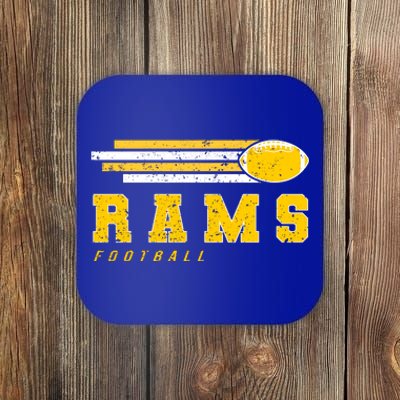 Rams Football Retro Vintage Stripes Gift Coaster