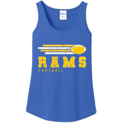 Rams Football Retro Vintage Stripes Gift Ladies Essential Tank