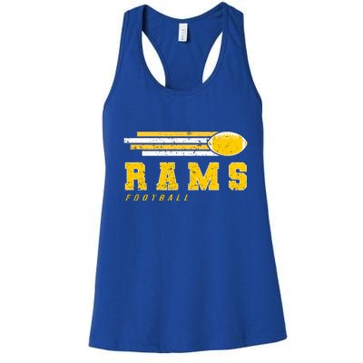 Rams Football Retro Vintage Stripes Gift Women's Racerback Tank