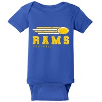 Rams Football Retro Vintage Stripes Gift Baby Bodysuit