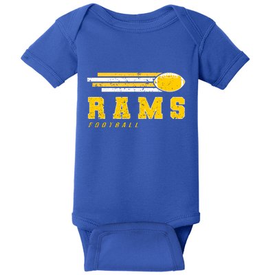 Rams Football Retro Vintage Stripes Gift Baby Bodysuit